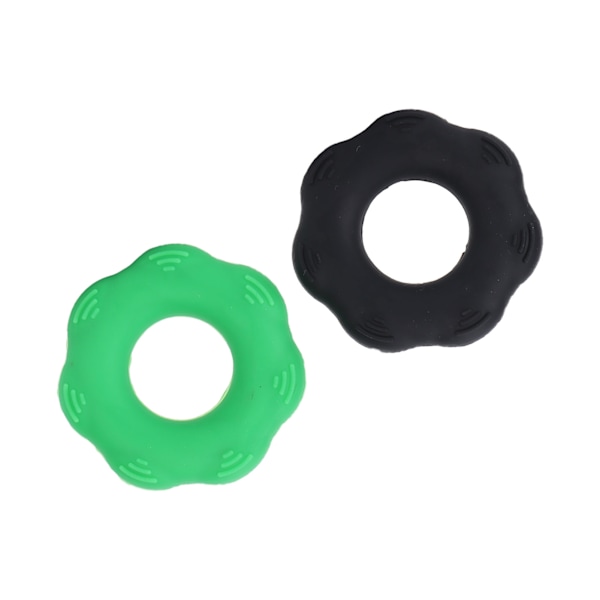 2 st Fingergrepp Styrketränare Män Kvinnor Silikon Elastisk Handgrepp Förstärkare 50lb (Mörkgrön+Svart)