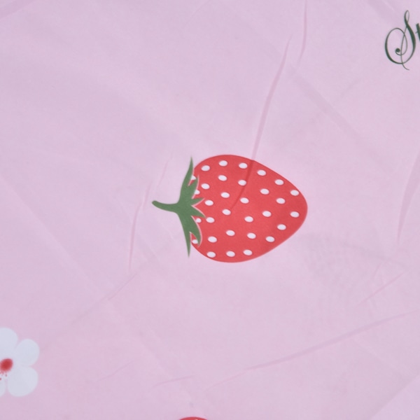 Kawaii Jordgubbstryck Queen Size Sänglakan, Jordgubbsmönstrad Sängkläder Set för Vardagsrum Sovrum Matsal (Rosa)