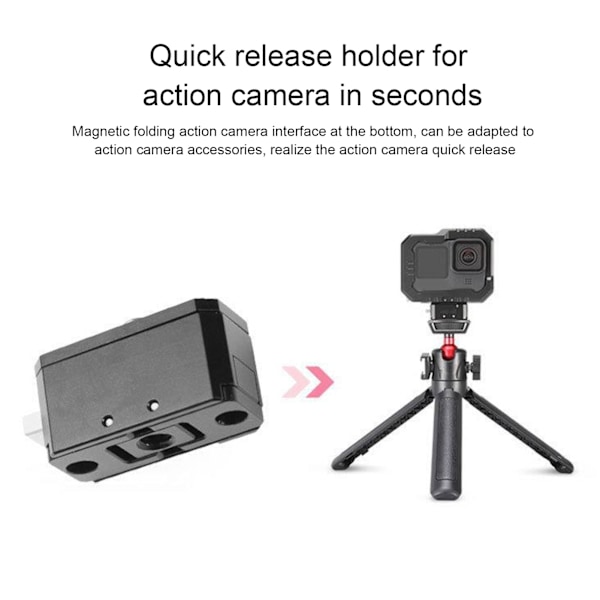 Snabbkopplingsplatta 1/4 tums skruvport Aluminium Anti-halkmatta QR-platta Kamerafäste Adapter för Zhiyun för Osmo Action för Insta360