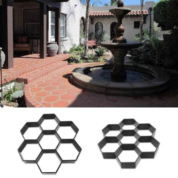 Hexagon Plattgjutningsform, Gångvägsformar för Uteplats och Gräsmatta för DIY Trädgårdsbetongväg, Gårdsgolvsbeläggning, ABS-material Vägtillverkare, Högkvalitativ, Hållbar,