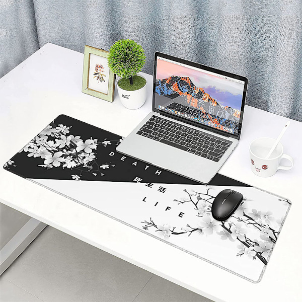 Extra Stor XL Musmatta, Halkfri Gummibas Skrivbordsmatta Med Slitstarka Sydda Kanter Och Vattenavvisande Beläggning För Gaming Och Kontor, 80X30 Cm Svart