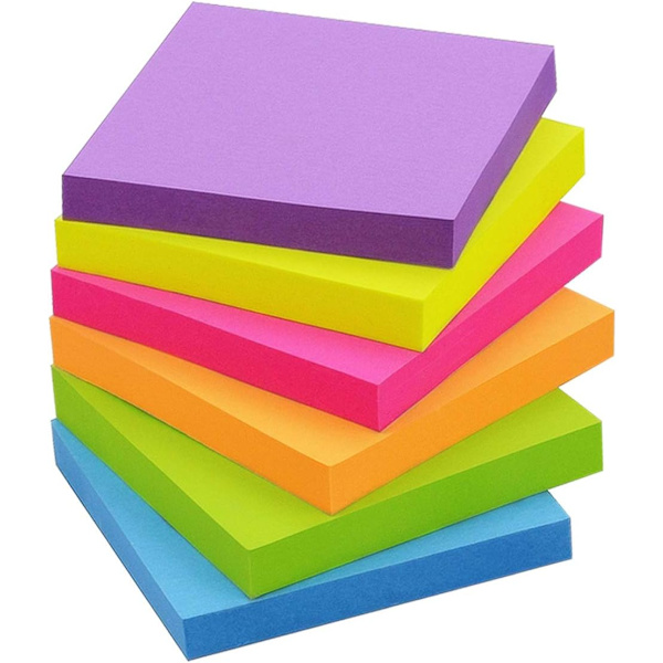 Sticky Notes Ljusa färger Self-Stick Pads Totalt 600 ark