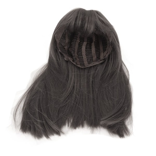 Förvandla Din Look Med Livslika Texturer, Rökgrå Rosa Syntetiska Fiber Peruk, Säker Mesh Huvudmössa, Justerbar Storlek, Mellanlång Med Lugg För