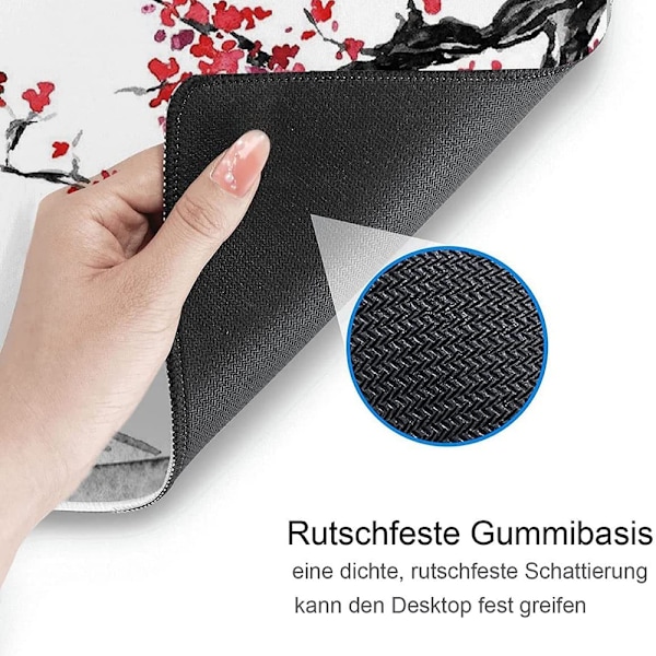 Förlängd Skrivbordsmatta med Japanskt Körsbärsblom, Ergonomisk Design för Handledsstöd, Halkfri Silikonbas, Dimensionsstabilitet Över Tid, Portabel Och