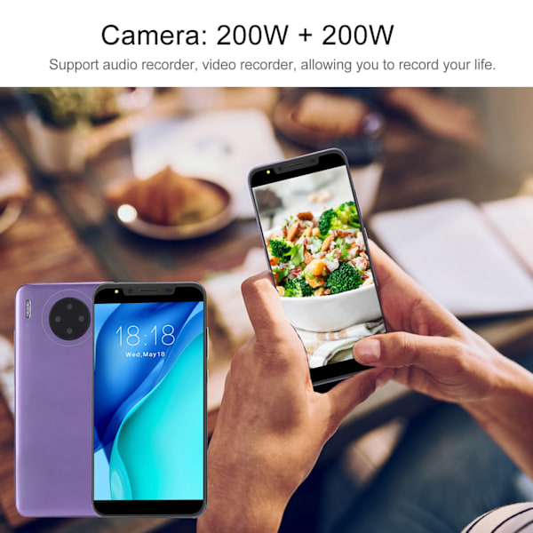 M30PLUS 5.72in Internationell Version 3G Smartphone Öppet Skal för Android System 100‑240V lila US