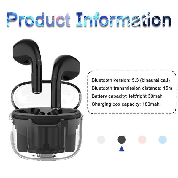 Trådlösa hörlurar Bluetooth 5.3, trådlösa hörlurar, stereohörlurar
