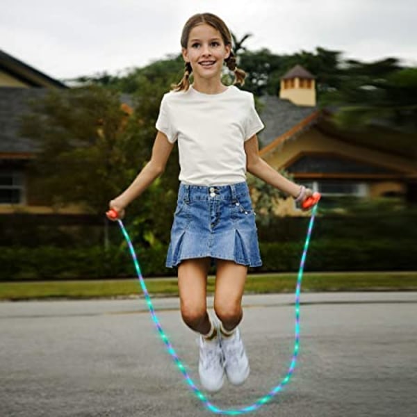 Hopprep med LED-ljus - Lysande hopprep för vuxna och barn - Lys upp Glödande hopprep för träning, viktminskning och uthållighetsträning