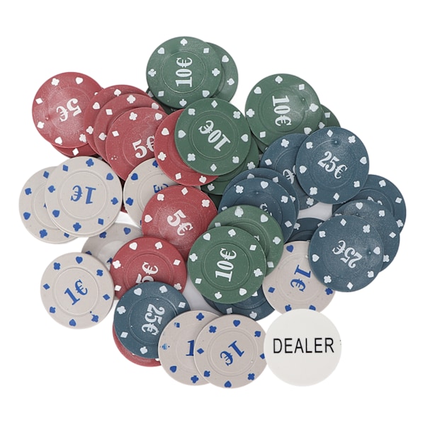 100 st Interaktiva Pokerchips Kortset med Portabel Järnlåda för Familjefest
