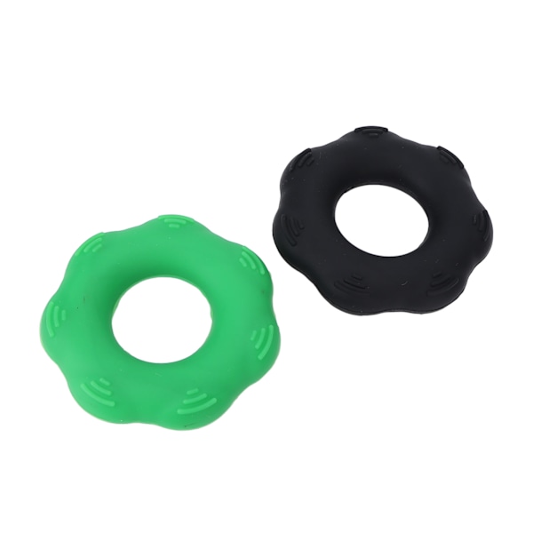 2 st Fingergrepp Styrketränare Män Kvinnor Silikon Elastisk Handgrepp Förstärkare 50lb (Mörkgrön+Svart)