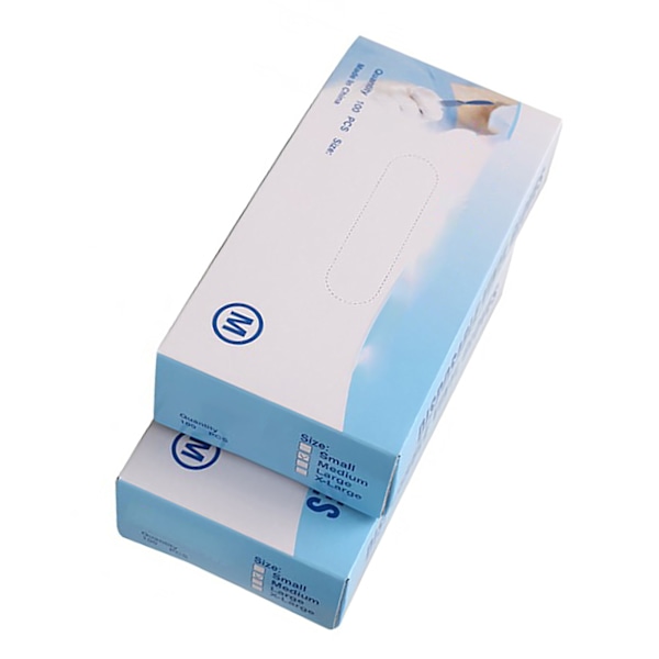 100 st Engångshandskar Genomskinliga PVC Puderfria Elastiska Transparenta Skyddshandskar för Industri Livsmedel