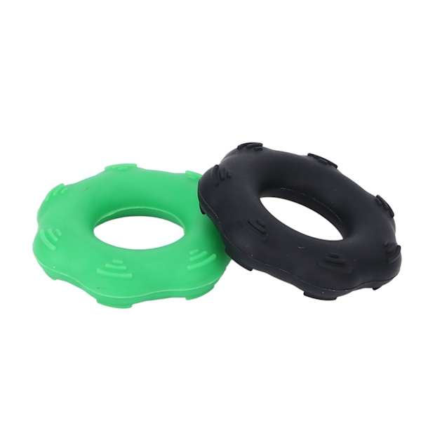 2 st Fingergrepp Styrketränare Män Kvinnor Silikon Elastisk Handgrepp Förstärkare 50lb (Mörkgrön+Svart)