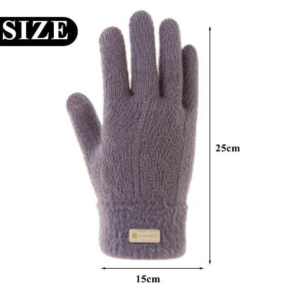 Dam Höst Vinter Handskar Damcykling Rader Varma Finger Enfärgad Pekskärm Fleece Förtjockad Stickad purple