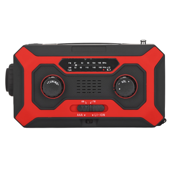 Handvevad ficklampsradio vattentät 5 laddningsmetoder bärbar multifunktionell nödradio med LED-ficklampa EU-typ
