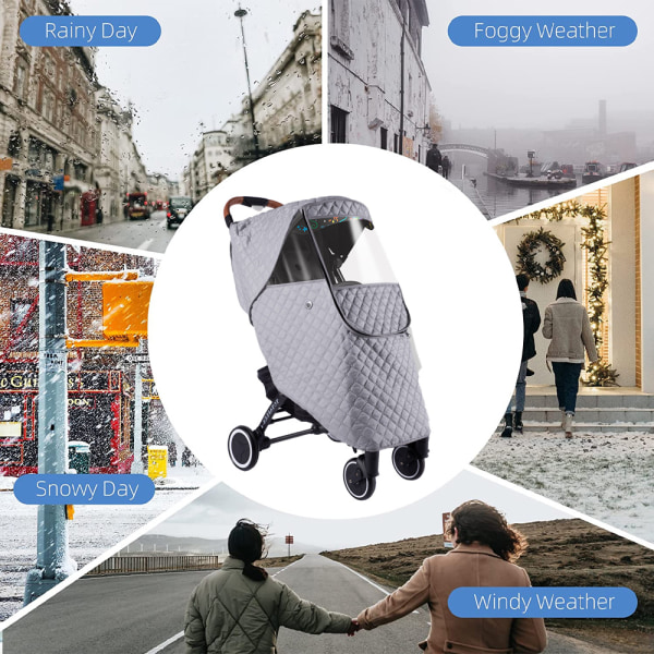Barnvagnsregnskydd och myggnät för barnvagn - Ljusgrå