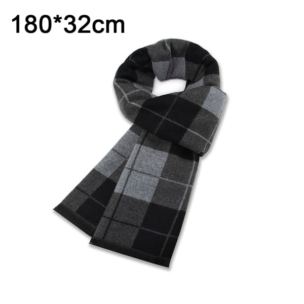 Rutig fransscarf Mjuk lång bomullsscarf för män
