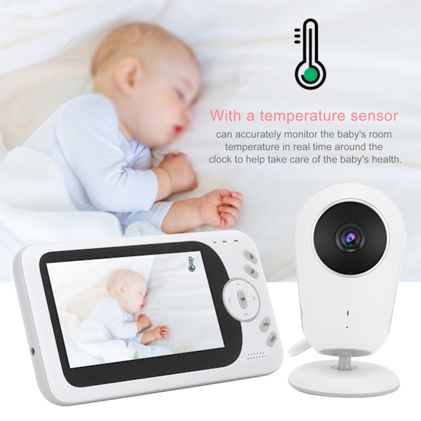 4,3 tum HD Visuell Babymonitor Smart Trådlös Amningsapparat för Spädbarn 100‑240VUK-kontakt