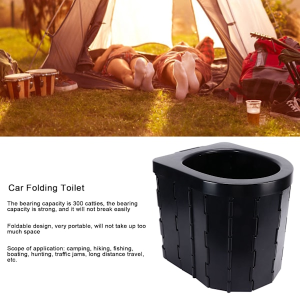 Justerbar Bärbar Toalett, Multifunktionell Campingtoalett med Halkfria Baser, Extra Stor Bekväm Sits för Utomhusaktiviteter