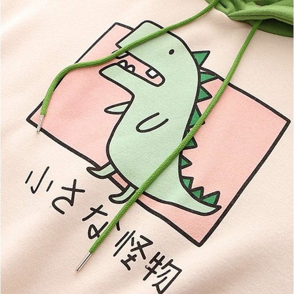 Dinosaurie tröja för kvinnor Långärmad skarvtröja Cartoon Söta hoodies Tonåringar Flickor Casual Pullover
