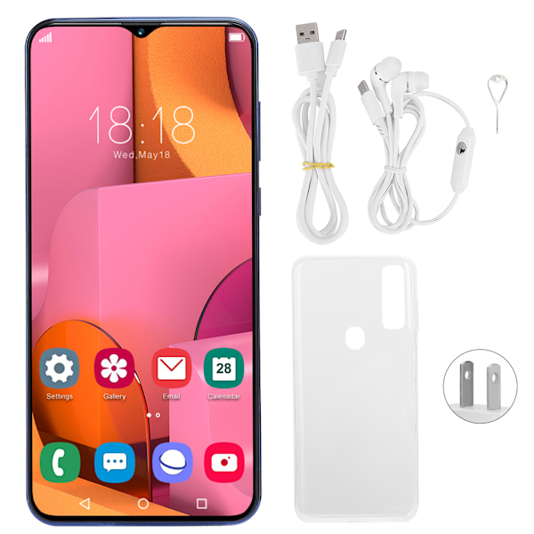 6.7IN 1440X3040 Fingeravtrycksupplåsning Dubbla SIM-kort Dubbla Standby Smartphone 100‑240V 8+256GBUS