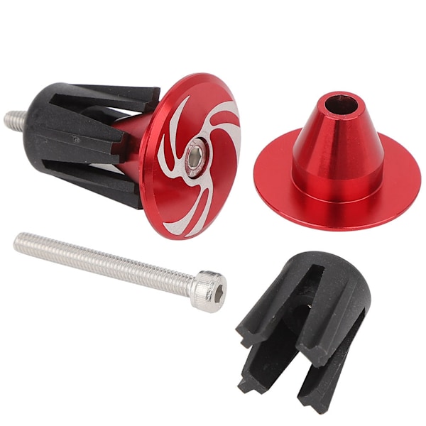 CANSUCC 1 Par Aluminiumlegering Cykel Cykelstyre Styrhandtag Ändpluggar (röd)