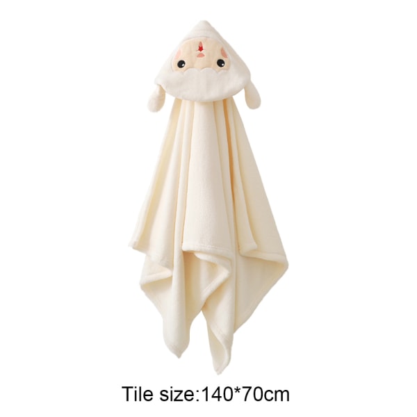 Badlakan med huva för toddler Ultramjuk handduk-vit-140*70cm