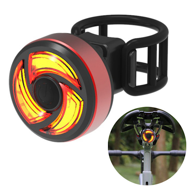 Ultraljusstark Cykelbaklampa, Automatisk På/Av Rörelsesensor Bakre Cykellampa, Vattentät IPX65 Hög Lumen Dagsljus Strob USB Uppladdningsbar Smart
