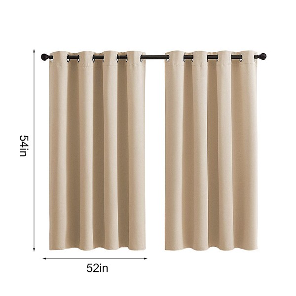 Mörkläggningsgardiner 137 cm långa 2 paneler för sovrum vardagsrum Enfärgade rumsmörkläggande Värmeisolerade Ljudisolerade Energibesparande Öljetter Upptill Fönster Style 4