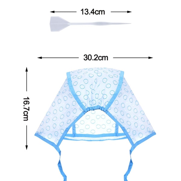 6 st tipplockshätta för hårfärgning, salongshätta för hårfärgning, hårfärgningslock med plasthakar för hårfärgning, frisörverktyg (blå)