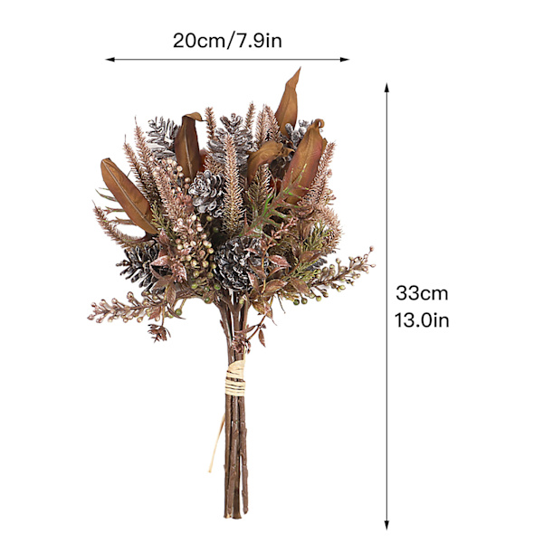 Rustik Charm: Konstgjorda sidenblommor för DIY heminredning, bröllopsbukettfyllningar, tallkottsarrangemang med naturlig känsla 20x33 cm