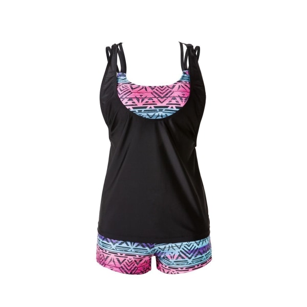 Kvinnors Tribal Tryckt Tankini Med Boyshort Bikini Set