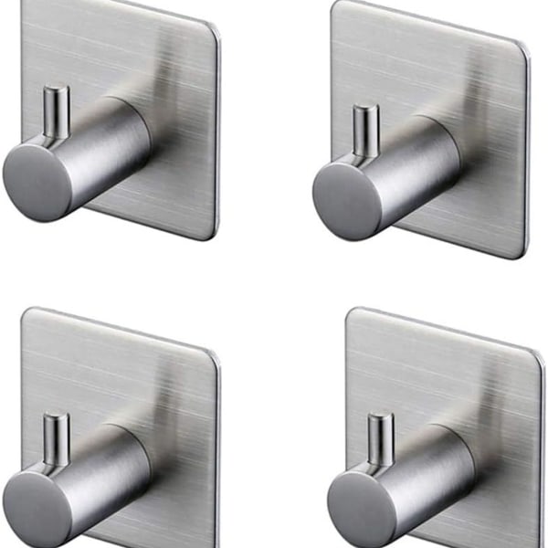 Handdukskrokar, 4-pack, handdukshållare, väggkrokar, självhäftande krokar, självhäftande KLB