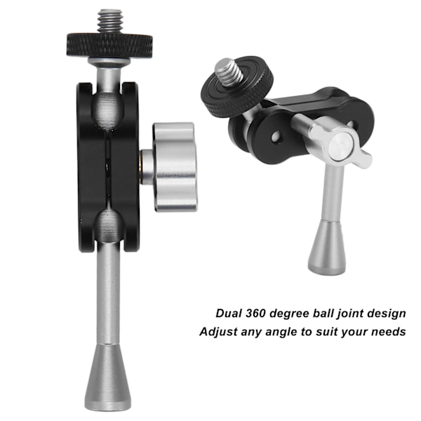 Trippelledad Versa Magic Arm för Universell Montering, Stensäker Support Aluminiumlegering Magic Arm med Dubbla 360 Graders Kulleder för Justerbarhet