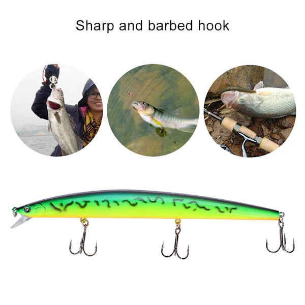 Realistiskt Hårt Pencilbete Fiske Minnow Bete med Trekrok Tillbehör (A)