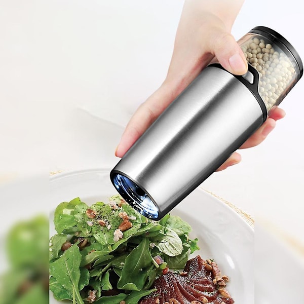 Elektrisk Pepparkvarn, Bärbar Automatisk Kvarn För Peppar Och Havssalt Med Batteridrift