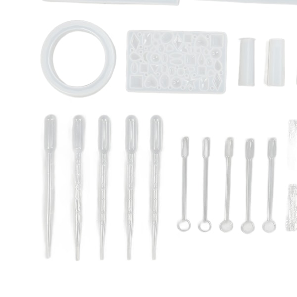 DIY Smyckestillverkningsformar Återanvändbara Mjuka Hållbara Slätare DIY Resinformar Kit för Hängsmycketillverkning