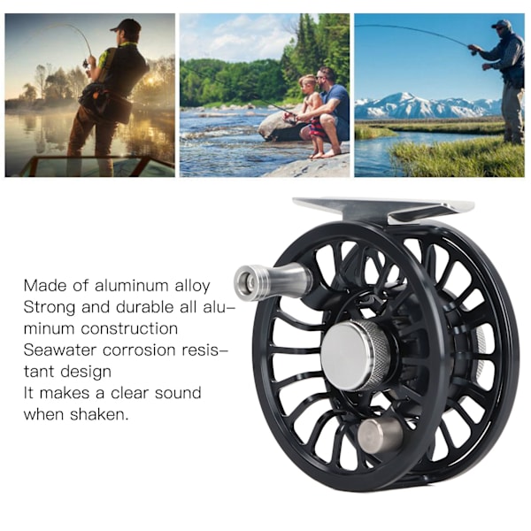 CNC-fräst Flugfiskerulle, Nötningsbeständig Stor Spoldesign, Drag System i Rostfritt Stål, Lättviktig för Sötvatten & Saltvattenfiske