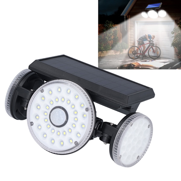 Justerbara Spotlights Utomhus Solcellslampor, Rörelsesensor Säkerhetslampor med Fjärrkontroll Solcellsdrivna Strålkastare för Förbättrat Utomhusskydd