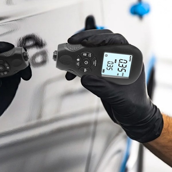 Precision Tjockleksmätare, Icke-förstörande Mätning Färg Tjocklekstestare med Portabel Design för Begagnad Bilfärginspektion, Elektroplätering,