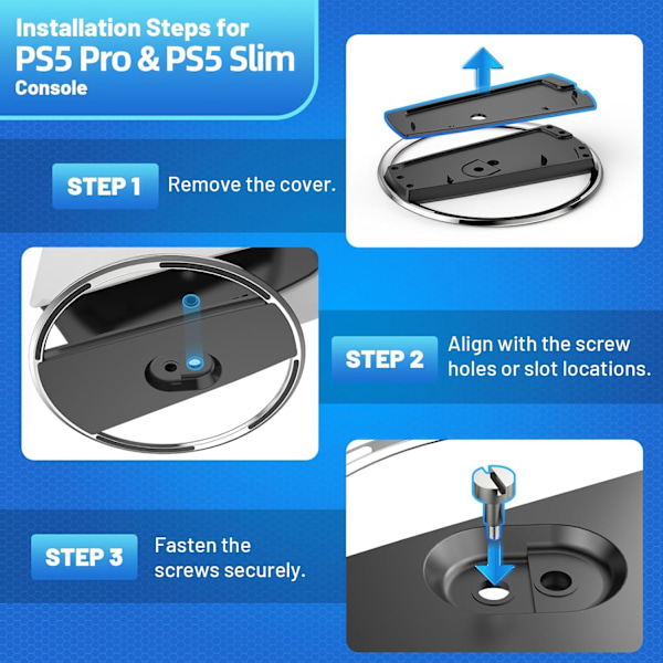 Solid PlayStation 5 Bas, Vertikalt Ställ för PS5 Konsoler Skiv- och Digitalversion, Förbättra Din Spelupplevelse med Ökad Stabilitet
