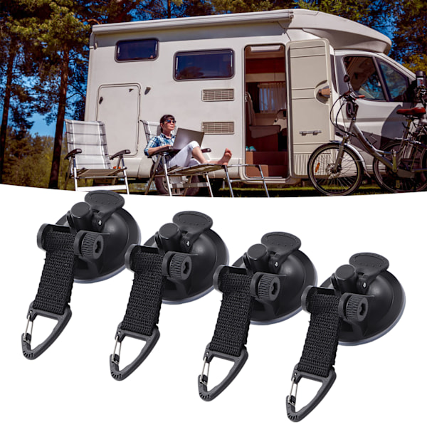Kraftiga sugkoppar för campingpresenningstillbehör, säkert och starkt grepp på blanka ytor, portabla och lätta fixeringskrokar för resor