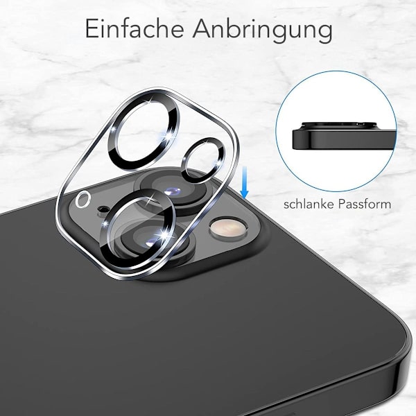 GLiving pansarglas för iPhone 13, 3-pack kameraskydd, härdat glas,