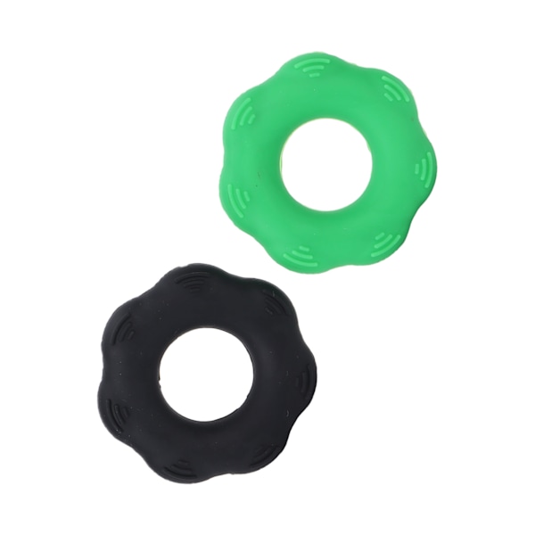 2 st Fingergrepp Styrketränare Män Kvinnor Silikon Elastisk Handgrepp Förstärkare 50lb (Mörkgrön+Svart)