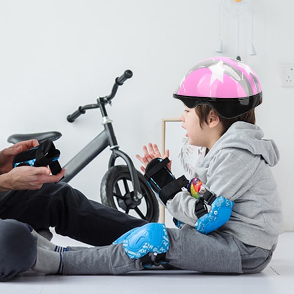 CPSC-certifierad säkerhetsutrustning, skyddsset för flera sporter för småbarn och barn, rosa, tillverkad av skum med hög densitet och PVC, ventilerad hjälm som andas,