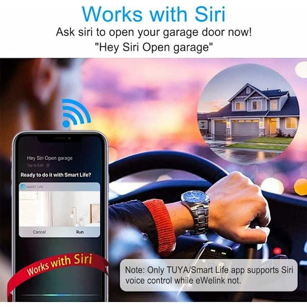 Intelligent Garageportbrytare, Smart Garageportsöppnare Med APP-meddelanden, Schemaläggningsfunktion Och Automatisk Detektering För Förbättrad Hemsäkerhet