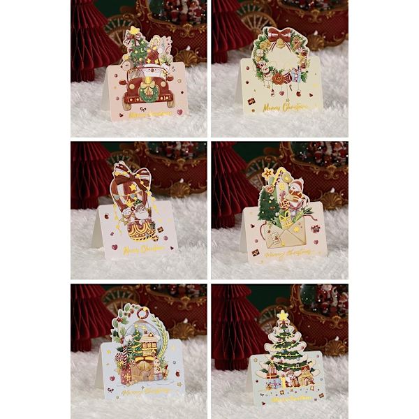 18/12/6-pack Gratulationskort med Kuvert Vän Familj Välsignelse Vykort för Födelsedag Nyår Julgåvor Juldekoration 12 PCS 12 PCS