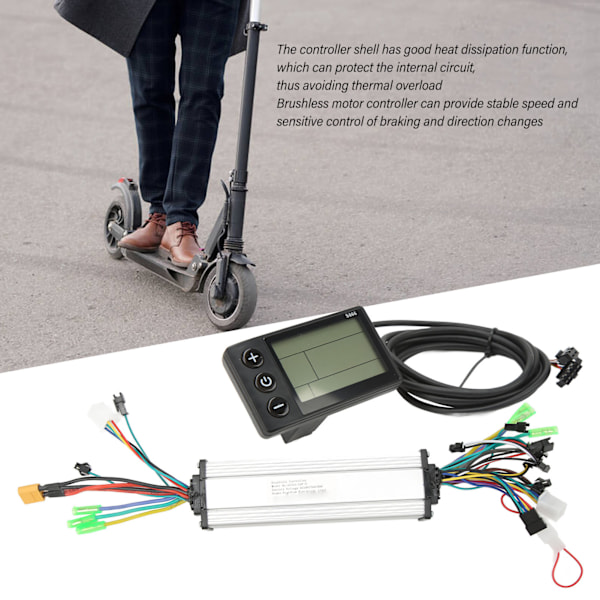 Elektrisk motorstyrenhet, Innovativ borstlös styrenhet för E-cykeltillbehör, Vattentät LCD-skärm för tydlig sikt, Värmeavledning