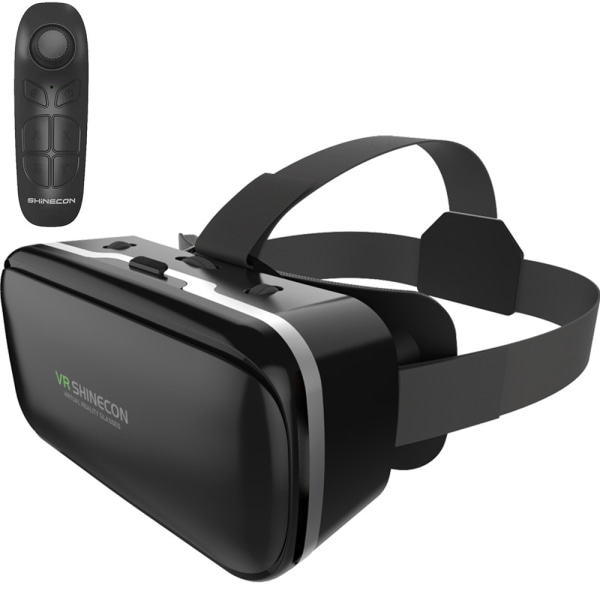 VR-glasögon Virtual Reality-glasögon kompatibla med iPhone och Android 3D VR-glasögon med Bluetooth kontroll, HD Virtual Reality Anti Blu-ray-objektiv för