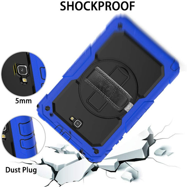 Samsung Galaxy Tab A 10.1 Case 2016 SM-T580/T585 med skärmskydd för barn Stötsäkert robust cover Pennhållare Blå