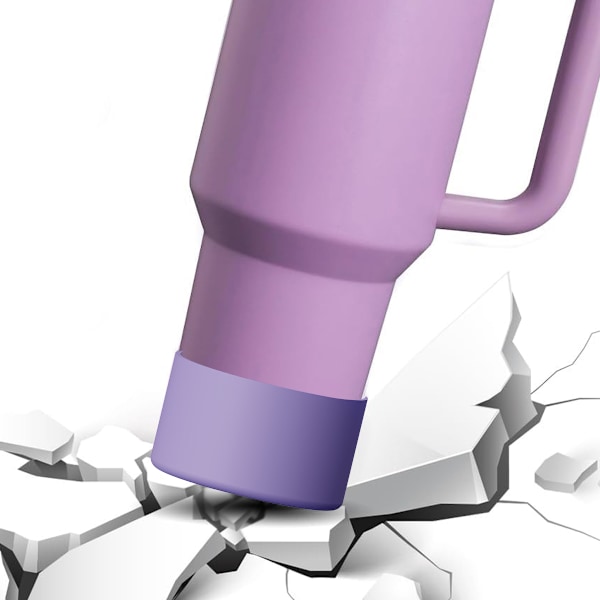 2 st Silikon Flaskskydd för 24oz Vattenflaskor, Halkfritt Skyddande Hölje Botten Stötfångare Tål Maskindisk Purple