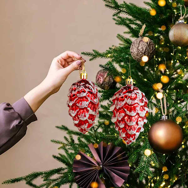 Julgransprydnader, Set med 2 Julhattar och Polkagrisar Juldekorationer Små Hängen Style 1